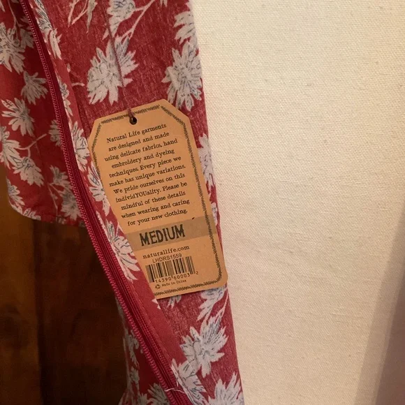 NWT! NATURAL LIFE Red and White Floral Maxi Dress - Picture 13 of 16